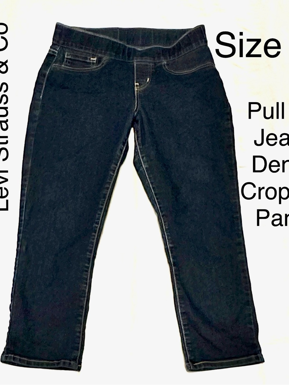 Jeans Cropped Pull On Casual Shorts Levi Strauss Pants Denim